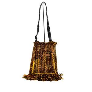 Tejido Andino Woven Yarn Leather Bag Earth Handmade Boho Stripe Indie Hippie